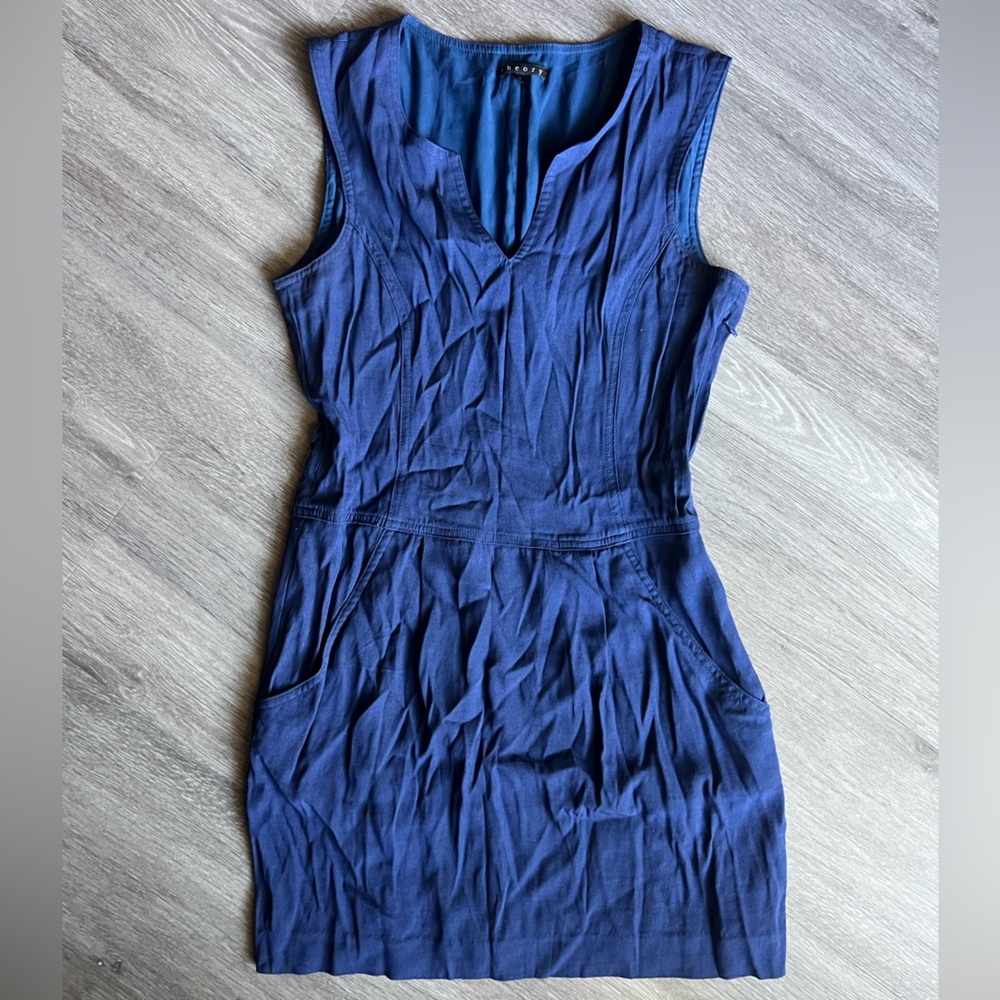 Theory Blue Sleeveless Dress